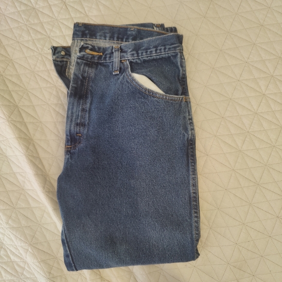 NWOT straight leg bleu denim jeans by Rustler Men's 36x29 - Picture 8 of 8